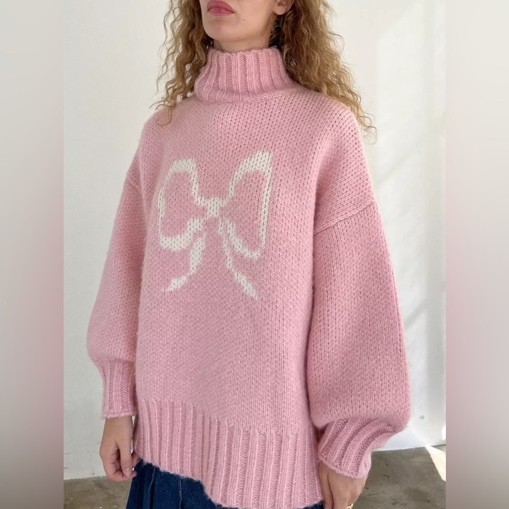 Cece Bow Sweater Pink